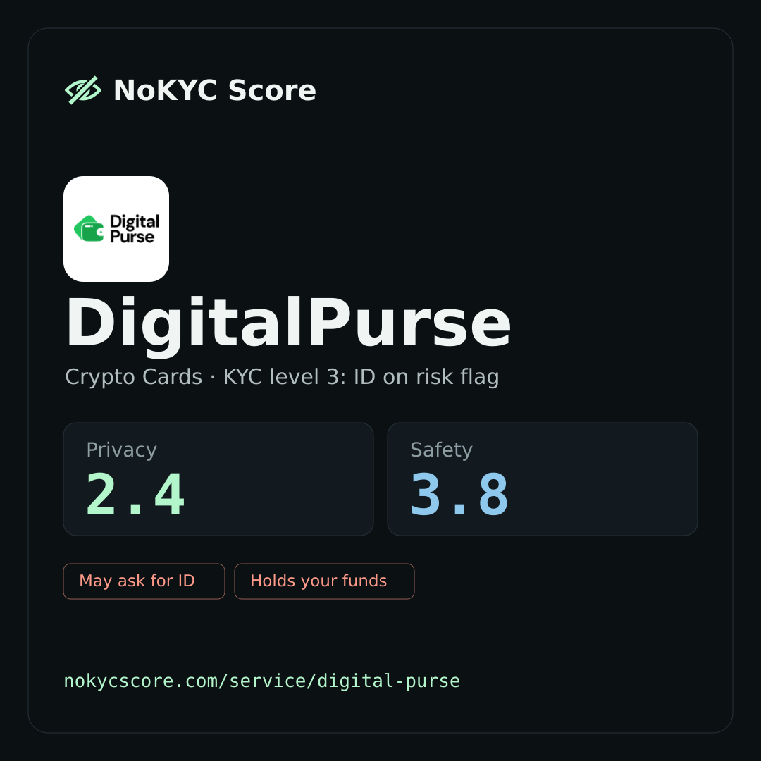 DigitalPurse on NoKYC Score
