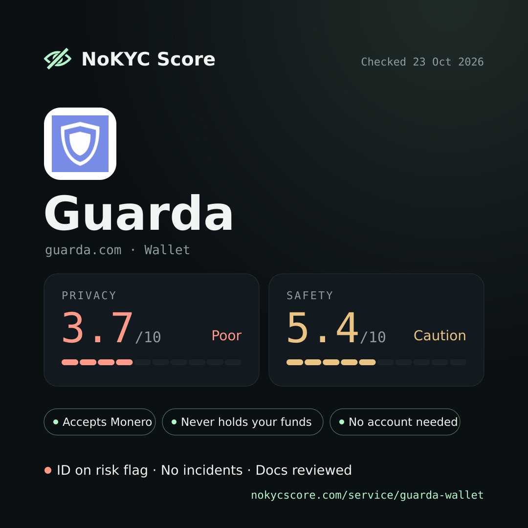 Guarda on NoKYC Score