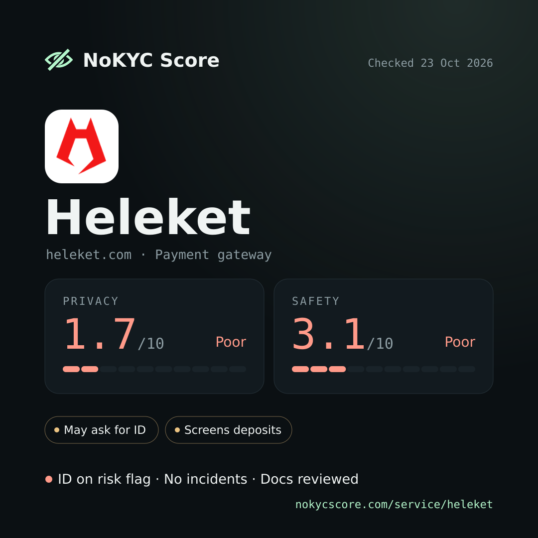 Heleket on NoKYC Score
