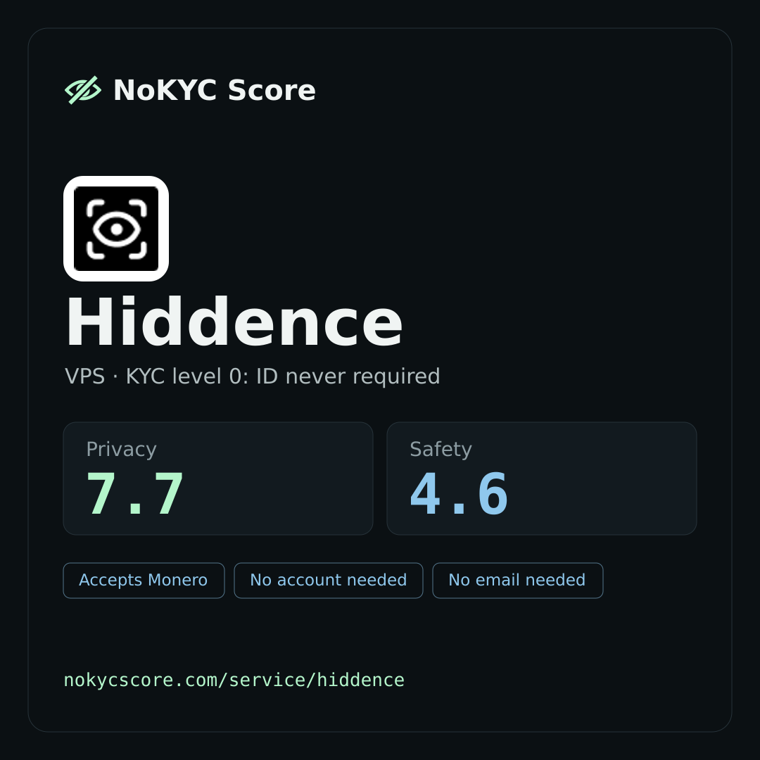Hiddence on NoKYC Score