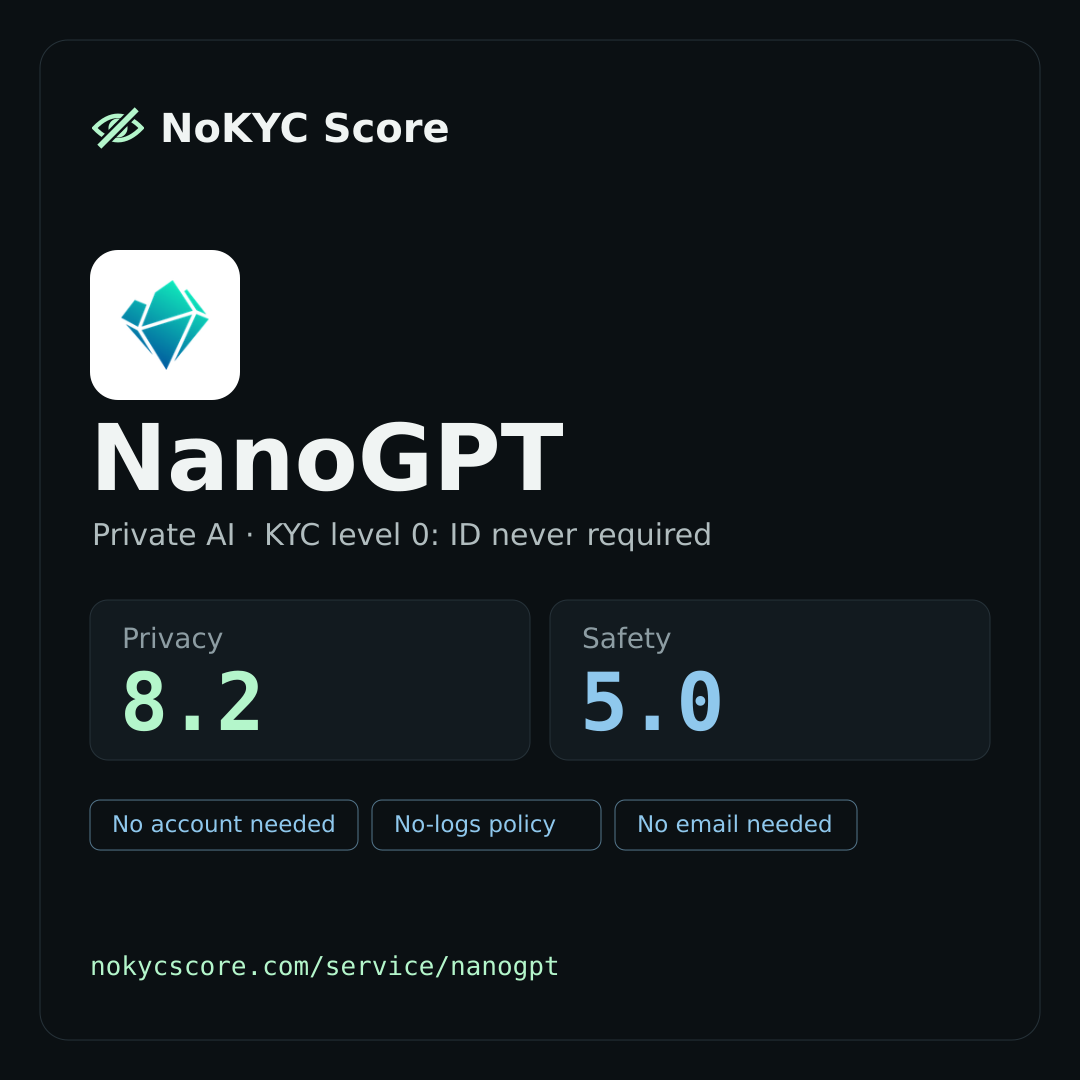 NanoGPT on NoKYC Score