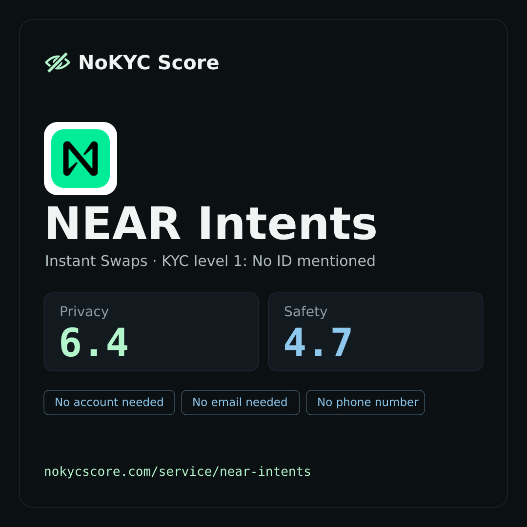 NEAR Intents on NoKYC Score