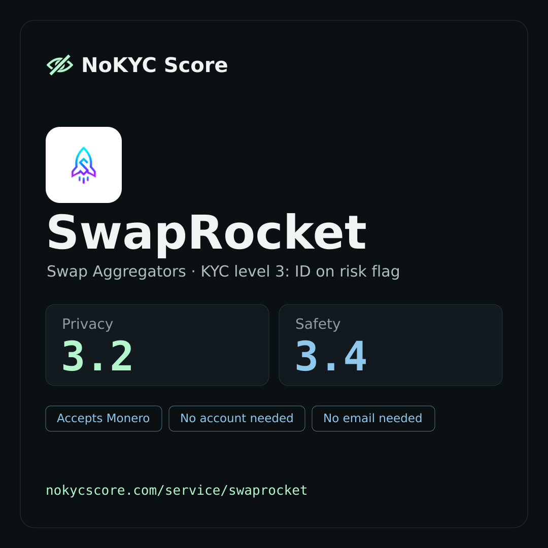 SwapRocket on NoKYC Score